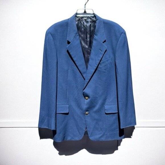 🌻BOBBY JONES Blue Golf Theme Wool Sports Coat Blazer Size 42 Regular - Picture 1 of 13